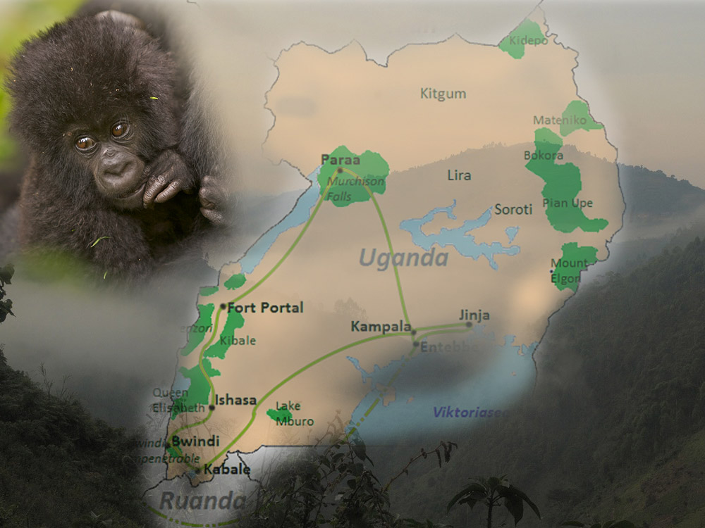 Karte Uganda
